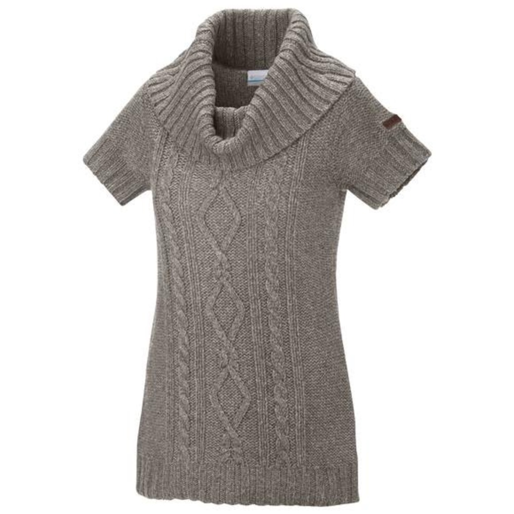 Columbia Cable Knit Tunic Sweater Dark Grey